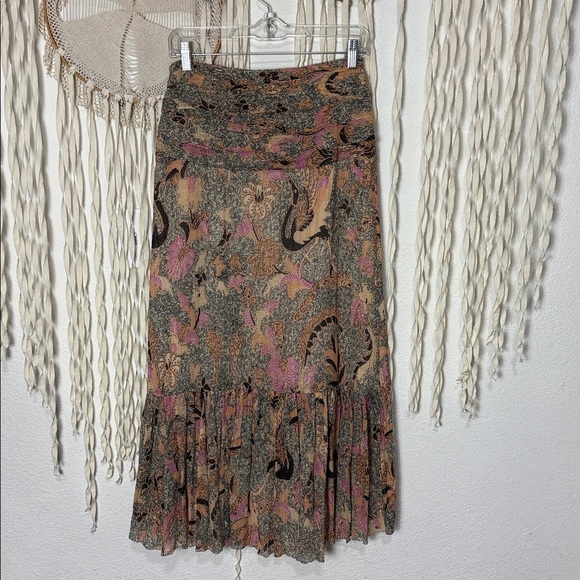 Ulla Johnson Ailie Cotton Silk Blend Metallic Skirt Size 2 - Picture 4 of 15